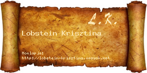 Lobstein Krisztina névjegykártya